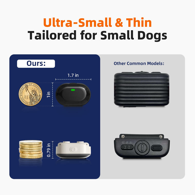 Ultra-Small Dog Shock Collar, Ultra-Light & Thin Dog Training Collar with 1300ft Remote, Tailored for Small Dogs 5-15lbs & Medium Dogs, 198-Level Precise Control, Waterproof, Rechargeable (Beige). Beige - BeesActive Australia