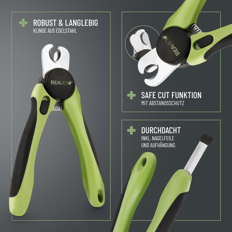 ReaVET claw scissors for dogs and cats - including claw file and spacer, stainless steel claw pliers for claw care, claw cutter, nail scissors, dog nail clippers - BeesActive Australia