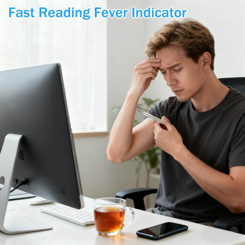 Glass Cuban Temperature Thermometers: Thermometers for Fever - Old Fashioned Axillary & Oral Thermometer for Adults Kids Elderly ℃ & ℉