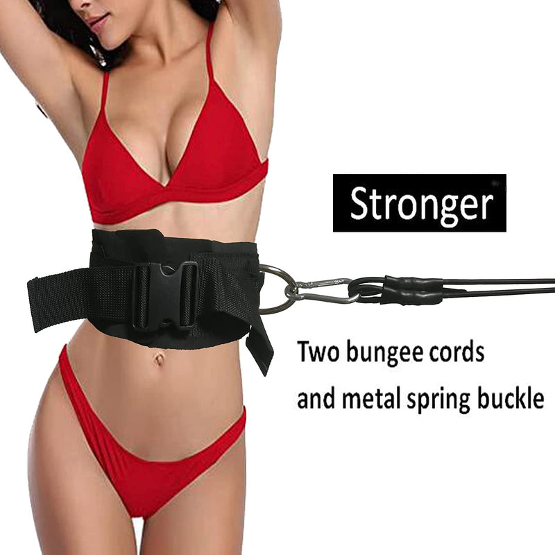 Upgrade Style - Strong Pool Swim Training Leash and Belt - Wide Comfortable Waist, Double Bungee Rope, Metal Buckle - BeesActive Australia
