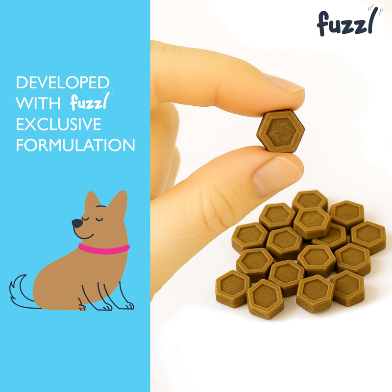 Fuzzl Itch Relief Skin & Coat Supplement Max Strength - Science Backed, Vet Approved, Made in UK - Omega 3 & Vitamins - Daily Anti-Itch Supplement for Dry Skin, Healthy Shiny Coat - 60 Treats Skin 60s