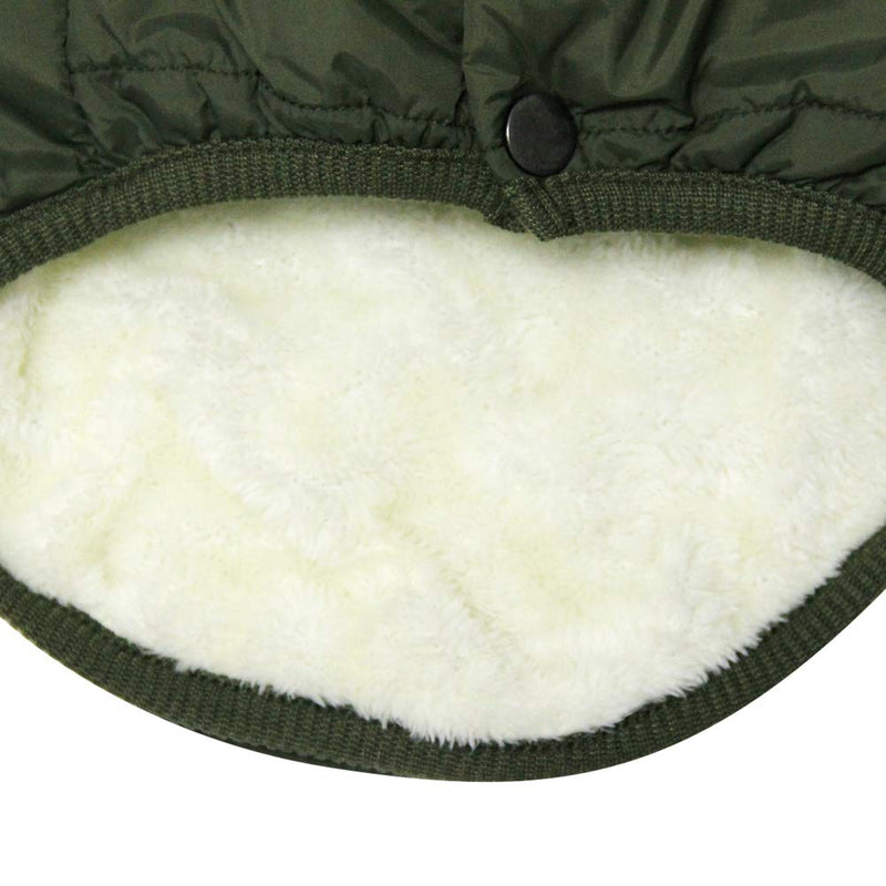 2 Layers Fleece Lined Warm Dog Jacket for Puppy Winter Cold Weather,Soft Windproof Small Dog Coat,Green M Medium (Pack of 1) Green - BeesActive Australia