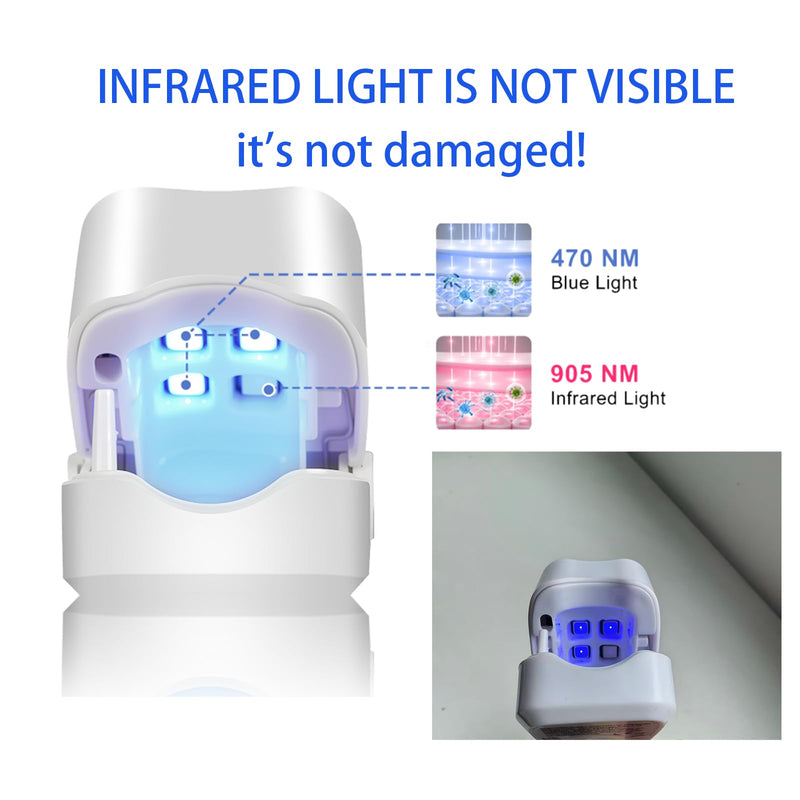 Nail Cleaning Light Device,Toenails & Fingernails Care, Home Use Nail Fungus Light Treatment Device for Multiple Nails, USB Rechargeable
