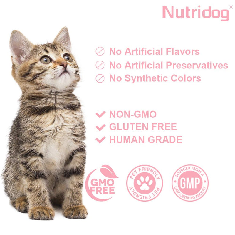 Cat Skin & Coat Chews 100 Count – Omega-3, DHA, Biotin & Vitamin E for Shedding, Dry Skin & Glossy Coat, with Glucosamine & Chondroitin for Joint Support, Salmon Flavor
