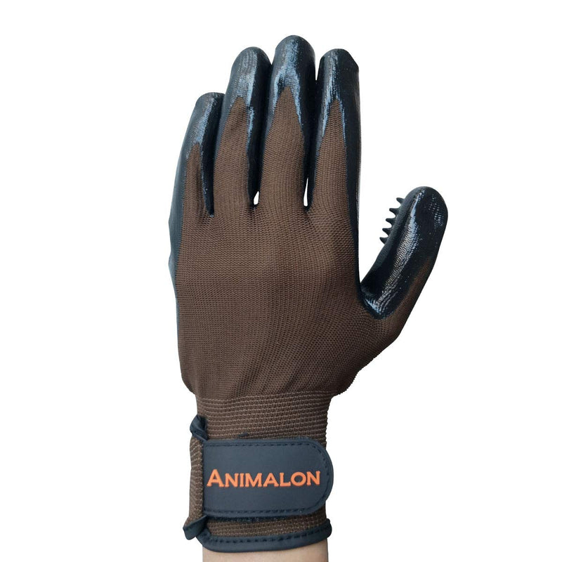 Animalon rubber grooming glove (double pack) | innovative and practical fur changing aid for horses and dogs | Rubber grooming glove for horses especially during coat change (L) L - BeesActive Australia