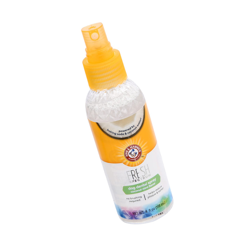 Arm & Hammer Fresh Spectrum Coconut Mint Dog Dental Spray, 118ml, Dental Care for Dogs, Removes Plaque & Tartar, Freshens Breath, Gum & Teeth Cleaning, No Brushing, Easy to Use Pet Oral Hygiene