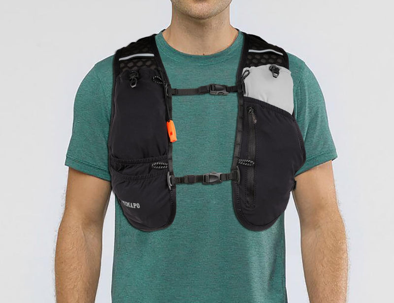 Running Hydration Vest Backpack, Trail Running Vest for Men & Women, Water Backpack for Marathon, Hiking, Biking … (Grey) Grey