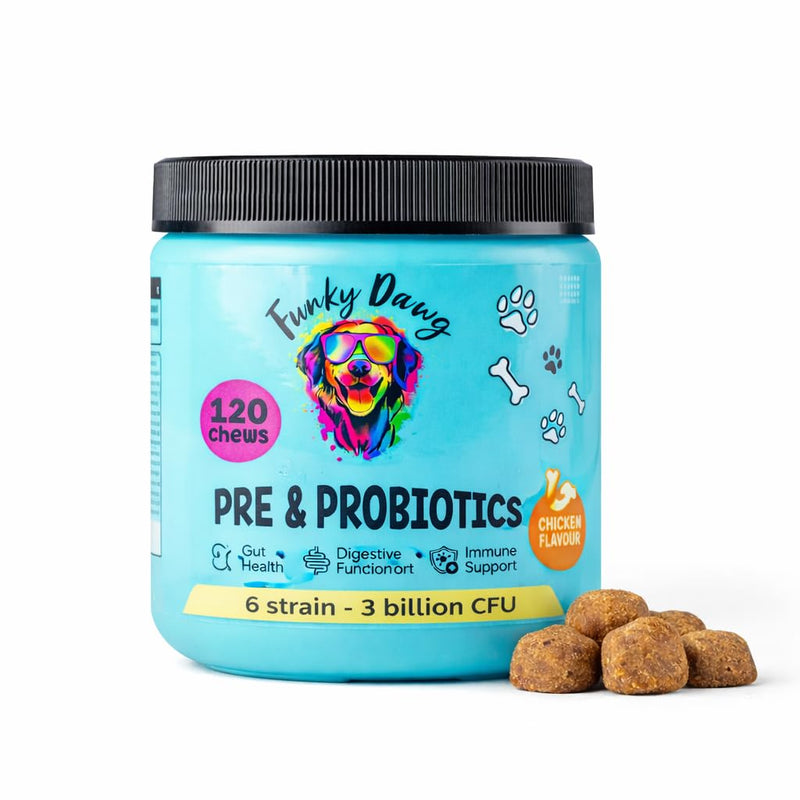 Dog Probiotics Chews for Gut Health – 3 Billion CFU, 6 Strains – Helps with Diarrhea, Itching, Gas & Scooting – Digestive, Immune & Skin Support – Soft Chews for Dogs – 120 Chews Chicken