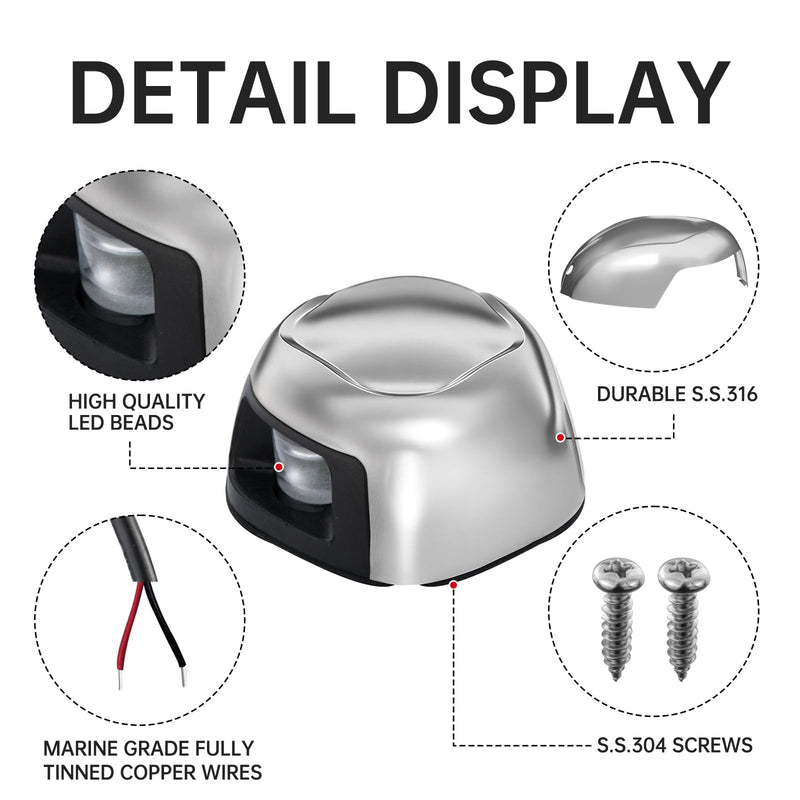 Pontoon Navigation Lights,Bow Lights for Boats LED;Boat Navigation Lights 1NM Red and Green 112.5 Degree Standard,Waterproof for Marine,Yacht - BeesActive Australia