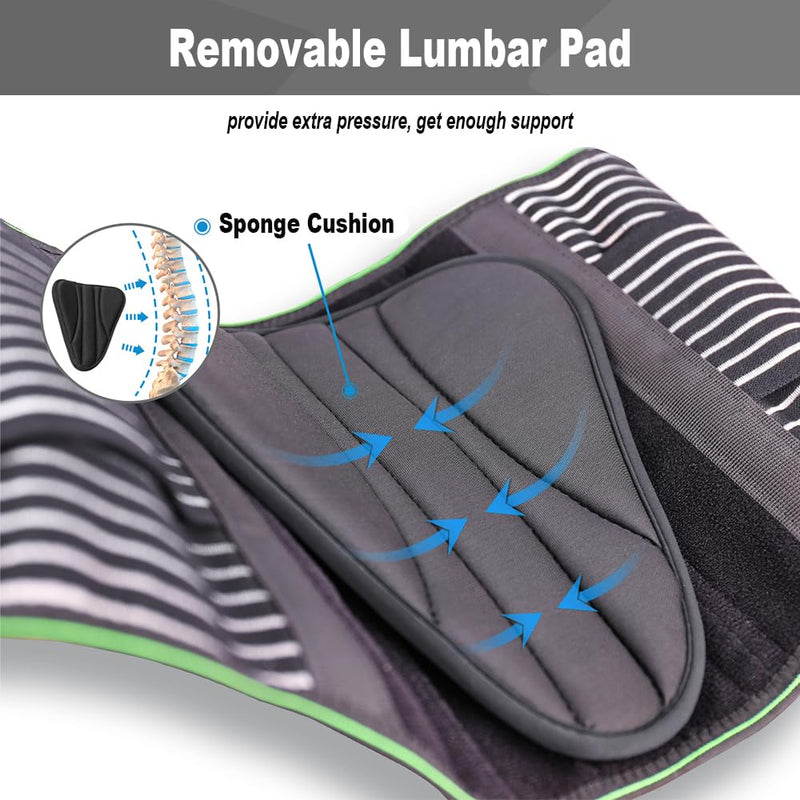 YAHA Back Brace for Lower Back Pain Relief for Women/Men with Lumbar Pad, Back Support Belt with 7 Stays for Heavy Lifting, Sedentariness, Breathable Lumbar Support for Herniated Disc, Sciatica - M M(Waist 33"-39") A