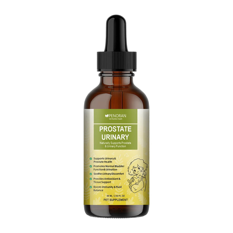 Prostate Urinary Support Drops for Dogs, Saw Palmetto Pumpkin Seed Extract | for Male & Female Dogs & Cats, Supports Bladder & Urinary Comfort, Coat & Hormone Support, Eases Incontinence & Straining