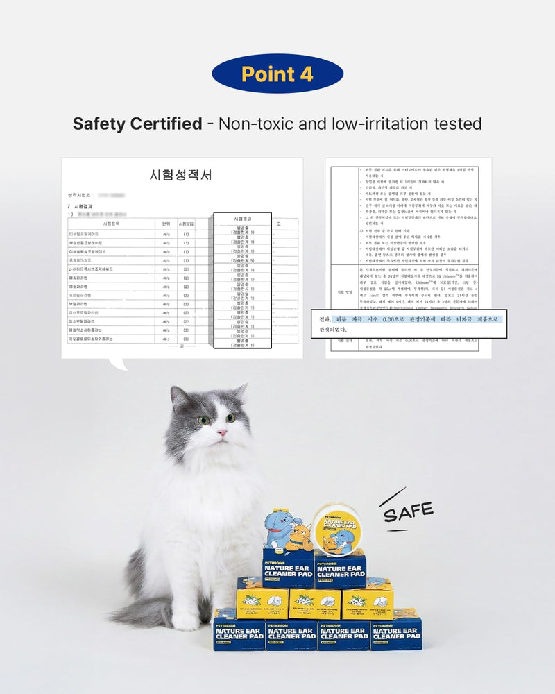 PETHROOM Nature Ear Cleaning Pads – Hypoallergenic Microfiber Pads for Dogs & Cats, Gentle Daily Ear Care that Removes Dirt & Wax Safely, 50 Count