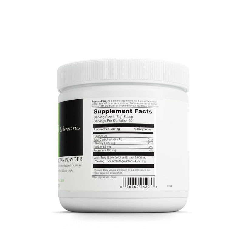 DAVINCI Labs Arabinogalactan Powder - Probiotic Support Supplement Aids Immune System, GI Health & Microflora Balance* - Prebiotic Fiber Supplement with Larch Tree Extract - 20 Servings (100 g)