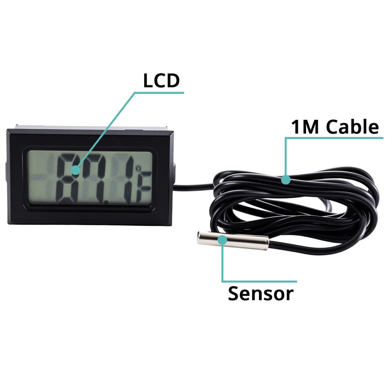 20 Pieces of Digital LCD Thermometers, Temperature Digital LCD Refrigerator Thermometers, Water Temperature, with Probes, in Fahrenheit. - BeesActive Australia