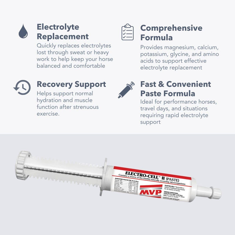 MVP Electro-Cell II Electrolyte Paste (2 dose tube) with probiotics for Horses