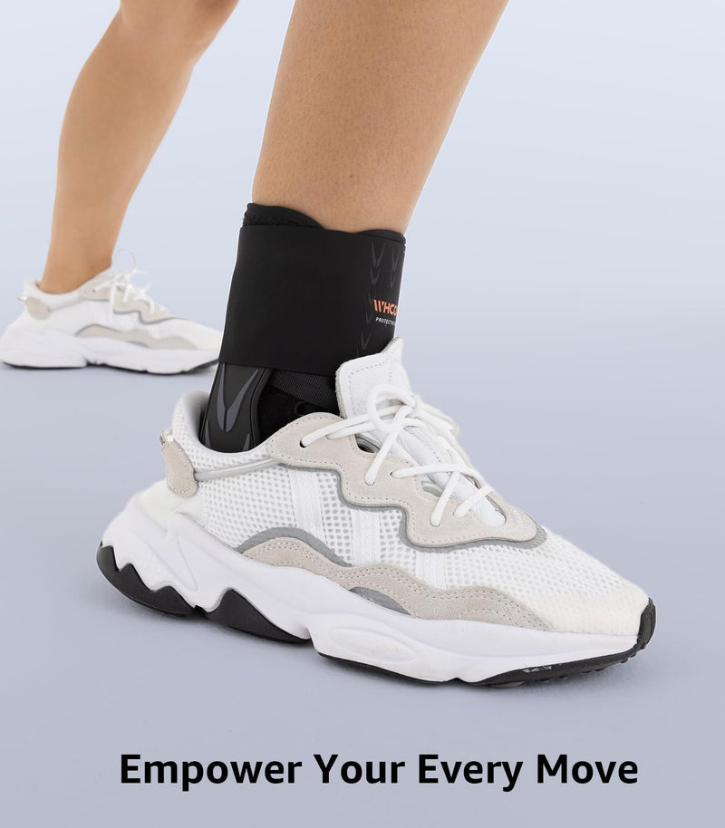 Slim-Fit Ankle Brace for Sprained Ankle, Quick Lace Up Ankle Support for Women Men with 2 Auto-Shaped Pads, Air Fabric Cool Ankle Stabilizer for Injury Recover, Running,Sports, M(12”-13”) Black M(Ankle size:12"-13")