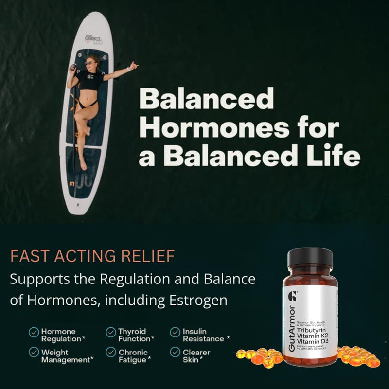 Gut & Heart Health + Immune Support | 2 Month Supply | 60 Soft Gel Capsules | Pure Butyrate 350mg & Vitamin D3 2000IUs & Vitamin K2 120mcg | Heart Health | Gastrointestinal Support 60 Count (Pack of 1)