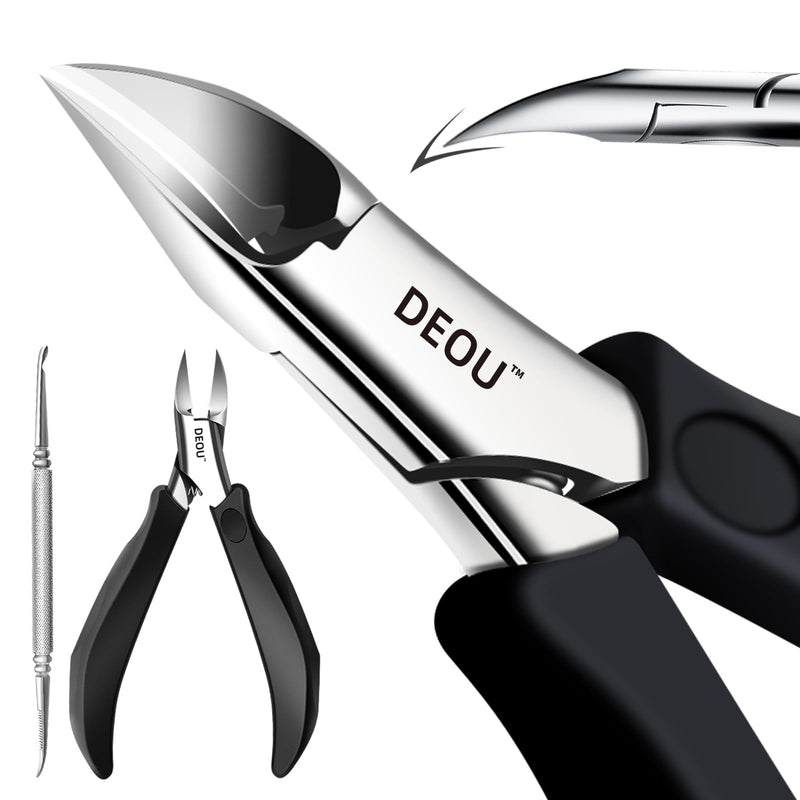 DEOU Toenail Clippers Blade for Ingrown and Thick Nails Stainless Steel Pedicure Tools at Home ingrown toenail Treatment Professional Podiatrist Nail Clippers with (Eagle Beak Pliers+Nail Remover) Eagle Beak Pliers+nail Remover