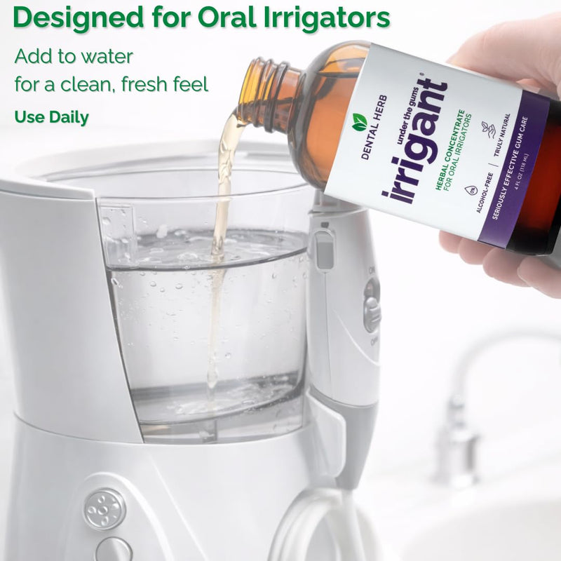 Dental Herb Company Under The Gums Irrigant Solution for Water Flosser 4oz 4 Fl Oz (Pack of 1)