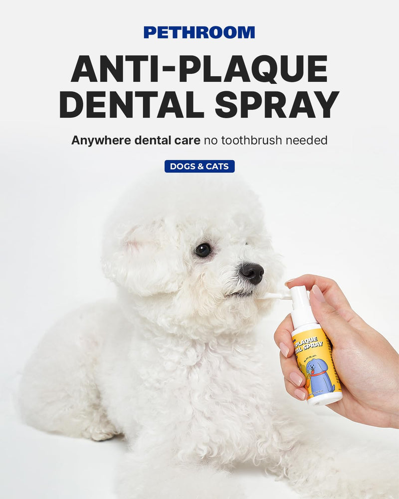 PETHROOM Anti-Plaque Pet Dental Spray – Melon Flavor, EWG Verified, Fresh Breath Oral Care, Eliminate Bad Breath, Reduce Plaque & Tartar Buildup, 1.0 Fl Oz