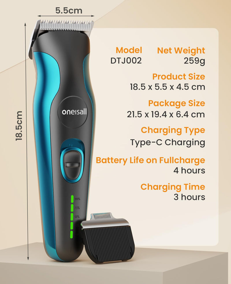 oneisall Professional Dog Clipper & Paw Trimmer 2 in 1 Set, Quiet Clipper Dog Cat for Body, Paws, Eyes, Ears, Face, Powerful Pet Hair Clipper for Many Pets - BeesActive Australia