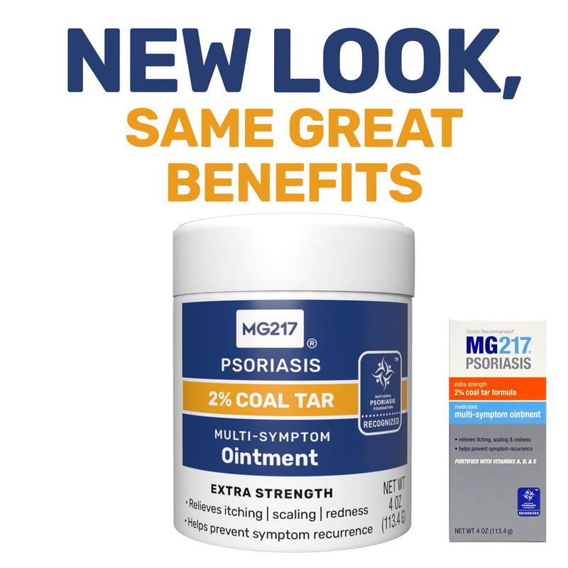 MG217 2% Coal Tar Ointment for Psoriasis, Extra Strength Multi Symptom Relief, Effectively Relieves Itching, Scaling, Redness, Vitamin A, D and E, 4 oz Jar - BeesActive Australia