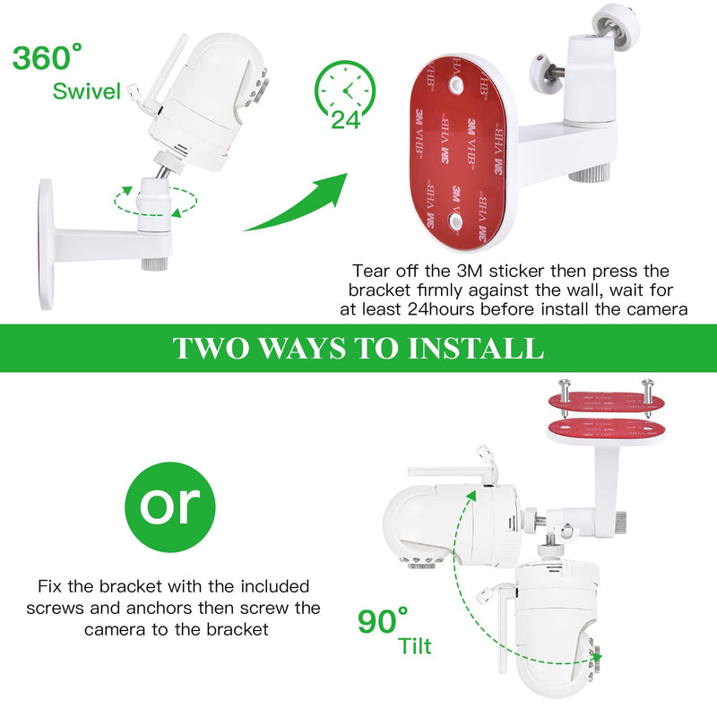 Adjustable Baby Monitor Wall Mount for Infant Optics DXR-8 and DXR-8 Pro Baby Monitor, Perfect View Angle and Easy Installation without Drilling - BeesActive Australia