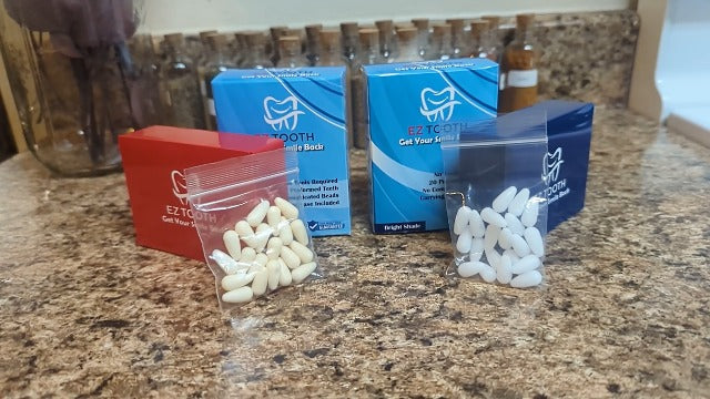 EZ Tooth - Amazing Temporary Tooth - Preformed Tooth - Replacement Kit for Missing Tooth - Instant Repair Temp Teeth - Natural and Bright Shade - Patent Pending (Bright Shade) Ez Tooth Bright Shade