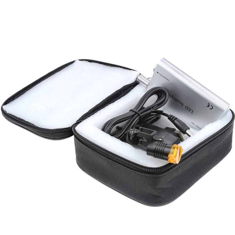 3W Portable Metal Headlight Insert Clip Headlamp with Filter for Binocular Loupe Premium Bag (Silver), RA-005HST Silver