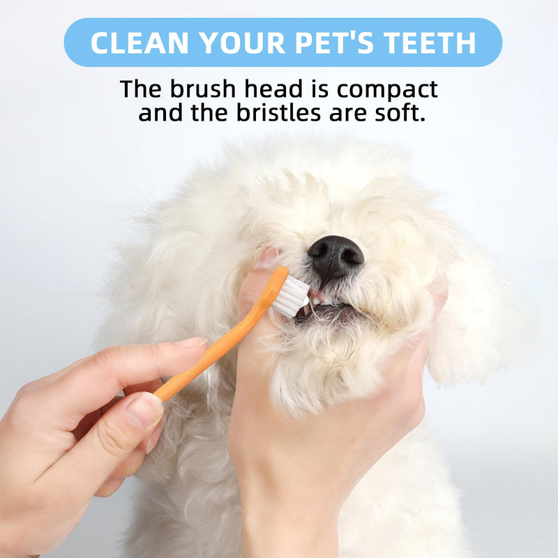 Dog Toothbrush and Toothpaste Kit Vanilla Dog Toothpaste(70g) Soft Nylon Double-Head Dog Toothbrush Dog Finger Toothbrushes Puppy Tooth Brushing Kit Pet Dental Care Kit for Dogs Fresh Breath 70g/2.47 Ounce