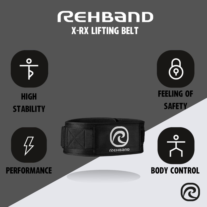Rehband Weight Lifting Belt for Squats & Deadlifts - Weightlifting Belt for Men & Women, Powerlifting and Bodybuilding Belt Unisex, Heavy Duty Gym Belt Black Medium
