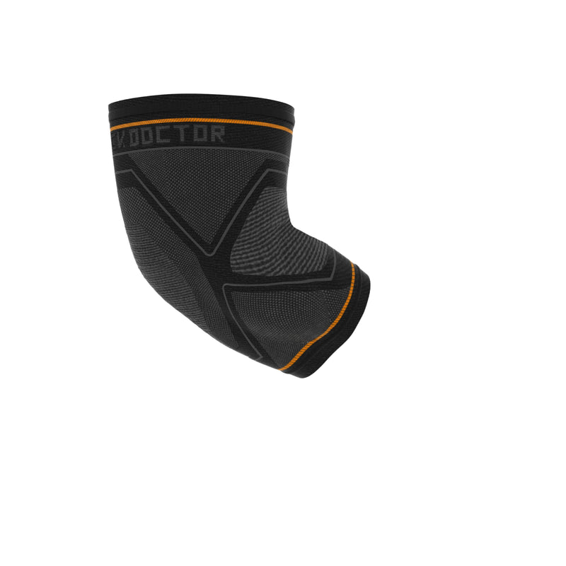 Shock Doctor Compression Knit Elbow Sleeve with Gel Support Adult-Medium Black/Grey