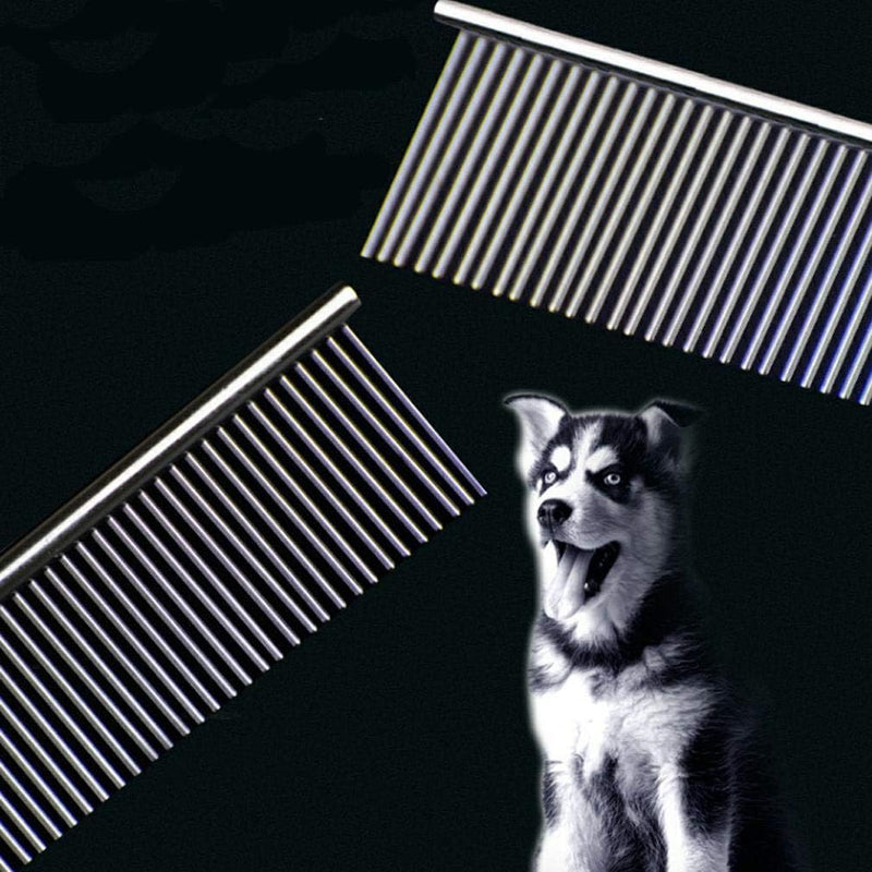 Pet Steel Comb with Rounded Ends Stainless Steel Teeth,metal Cat Dog Comb for Removing Tangles and Knots,Poodle Grooming Deshedding Tool, 7 1/2-inch L… - BeesActive Australia