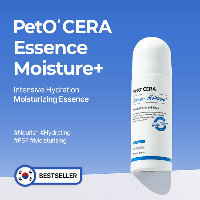 Breezytail PetO'CERA Moisture Essence Plus, Dry, Itchy Skin Care & Hot Spot, Irritation Relief Roll-on Serum for Dogs & Cats. Soothing Moisturizer, Hypoallergenic (85ml / 2.87 fl oz)