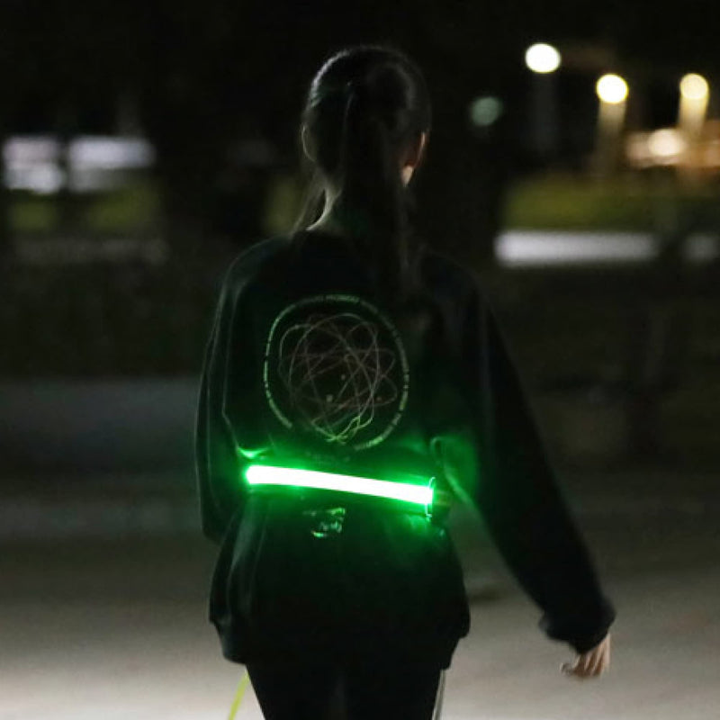 BOIDA LED Reflective Belt 1pcs - High Visibility Gear for Running,Bike, Camping, Walking & Cycling | USB Rechargeable | Safer Than a Reflective Vest | Orange,Orange,Green,White FLUORESCENT-GREEN - BeesActive Australia