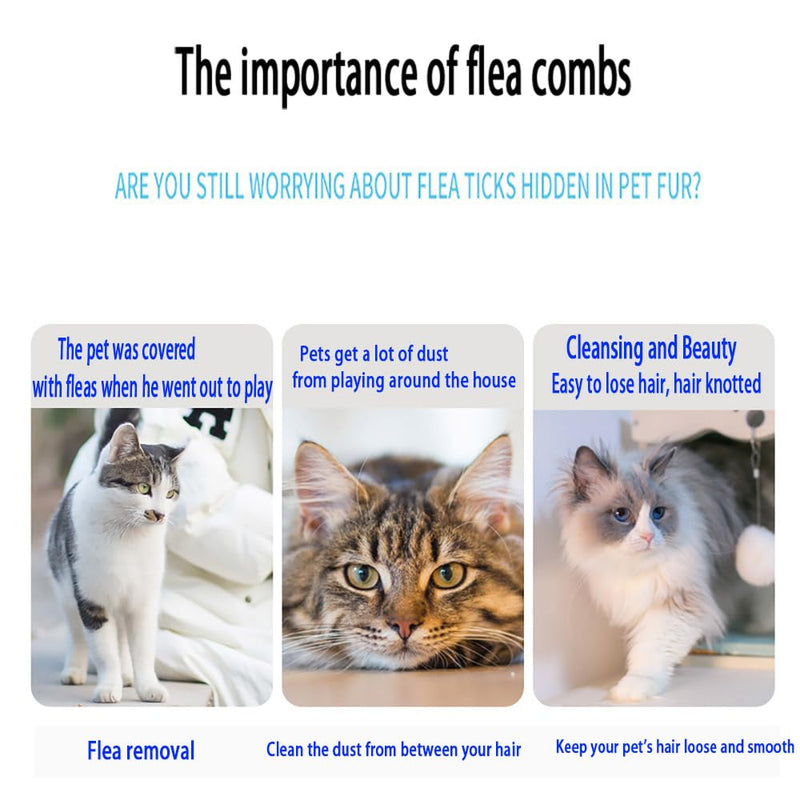 2Pack Flea Comb and Stainless steel comb Use grooming with dog and cat hair For Facial Cleaning and Grooming Flea Lice Comb - BeesActive Australia