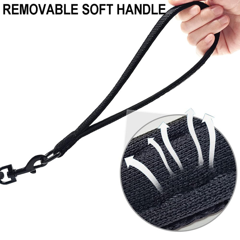 Long Leash for Small Dogs, 8FT/12FT/20FT/30FT/50FT/65FT/75FT/100FT Reflective Rope Training Lead Removable Padded Handle, Double Snaps Dog Tether for Outside Playing Camping Running Backyard 12FT Black - BeesActive Australia
