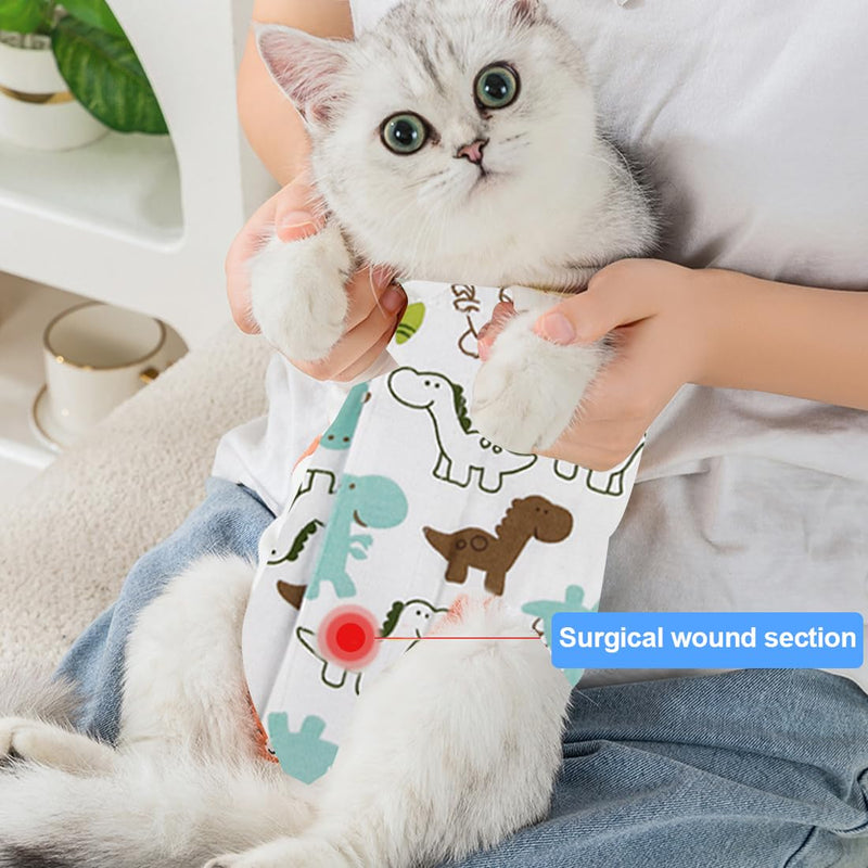 WeddHuis Cat Bodysuit After Surgery Cat Bodysuit for Surgery Castration Soft Cotton Cat Clothing Anti Licking Alternative to Neck Collar for Cats - BeesActive Australia
