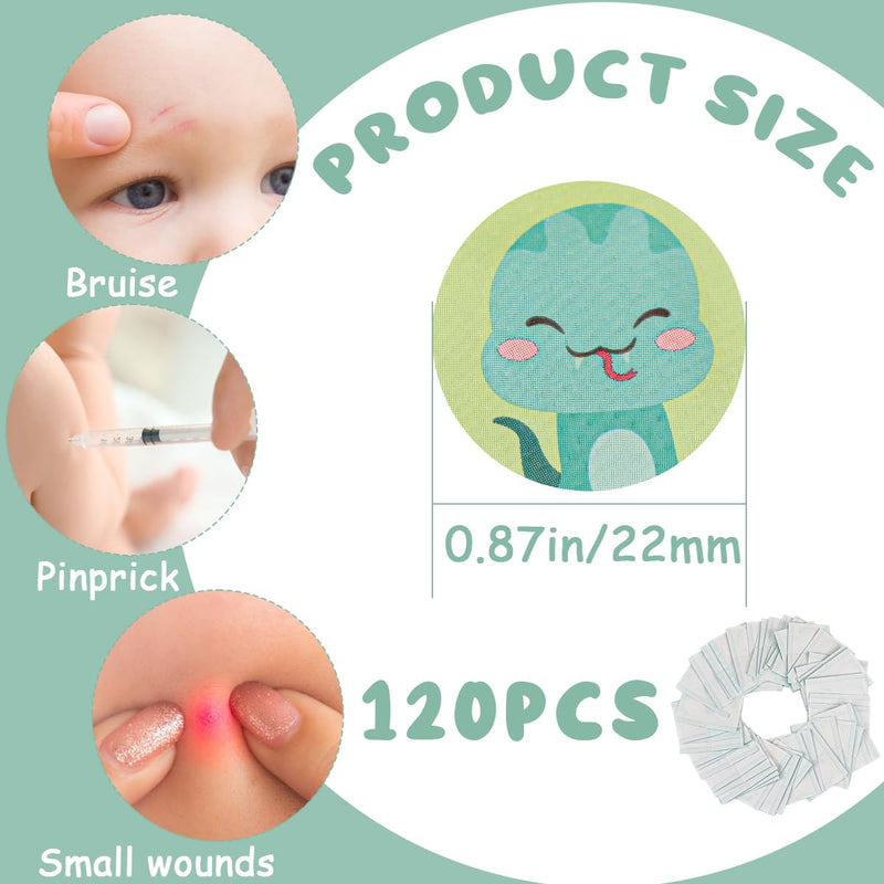 Bandages Mini Round Bandages Water Resistant Wound Care Vaccine Patch Small Self Adhesive Breathable First Aid Bands,Cartoon Print,100Pcs