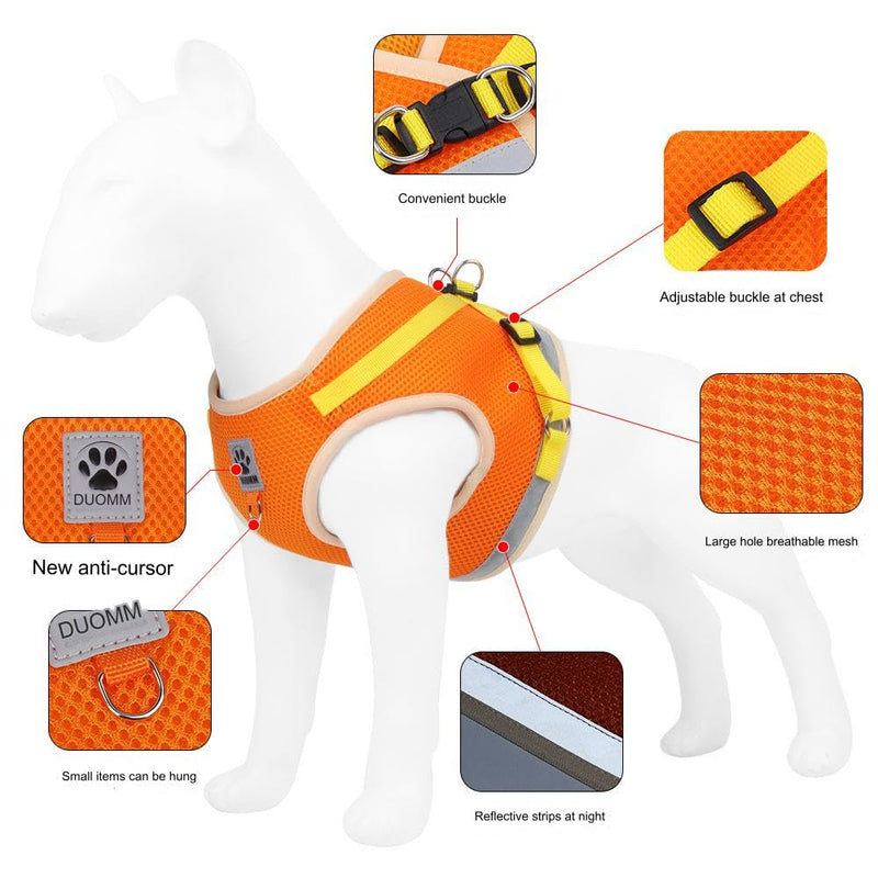 Dog Harness for Small Medium Dogs,No Pull Puppy Harness and Leash Set, Step in Vest Harness for Small Dogs,Adjustable Mesh Dog Harness Puppy Kittens (Purple, XS) Purple - BeesActive Australia