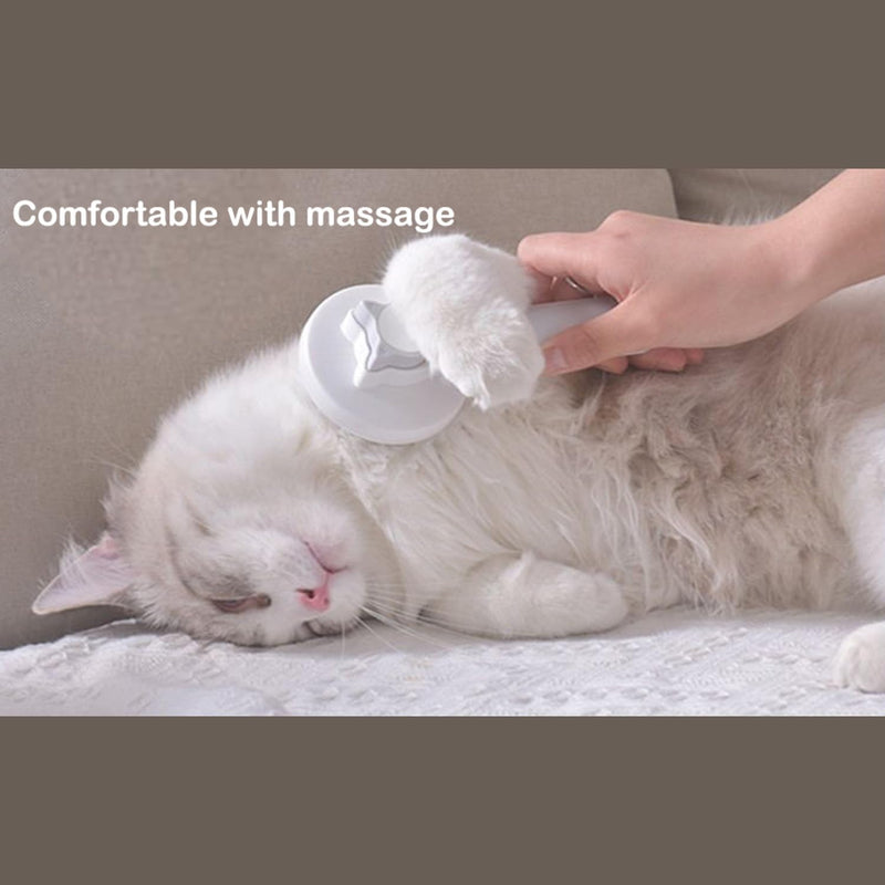Versatile Pet Grooming Brush - Gently Removes Loose Undercoat, Suitable for Cats and Dogs, Ideal for Massage (Gray) Gray