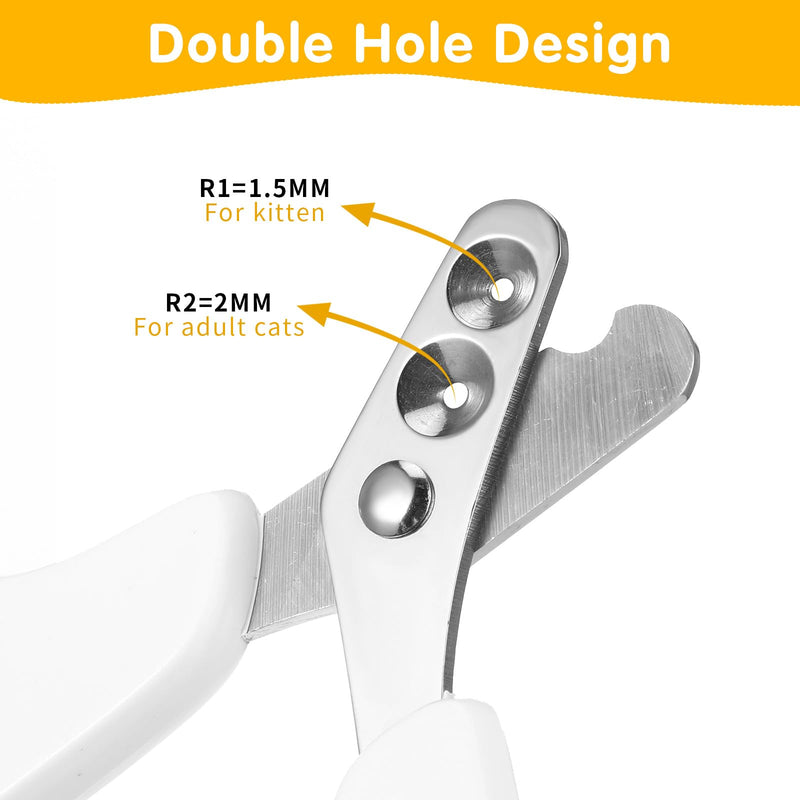Cat claw scissors, stainless steel cat nail cutter, double hole cat nail scissors, fixable safety cat claw cutter, professional cat claw cutter, gray for dogs, cats, small animals, beginners - BeesActive Australia