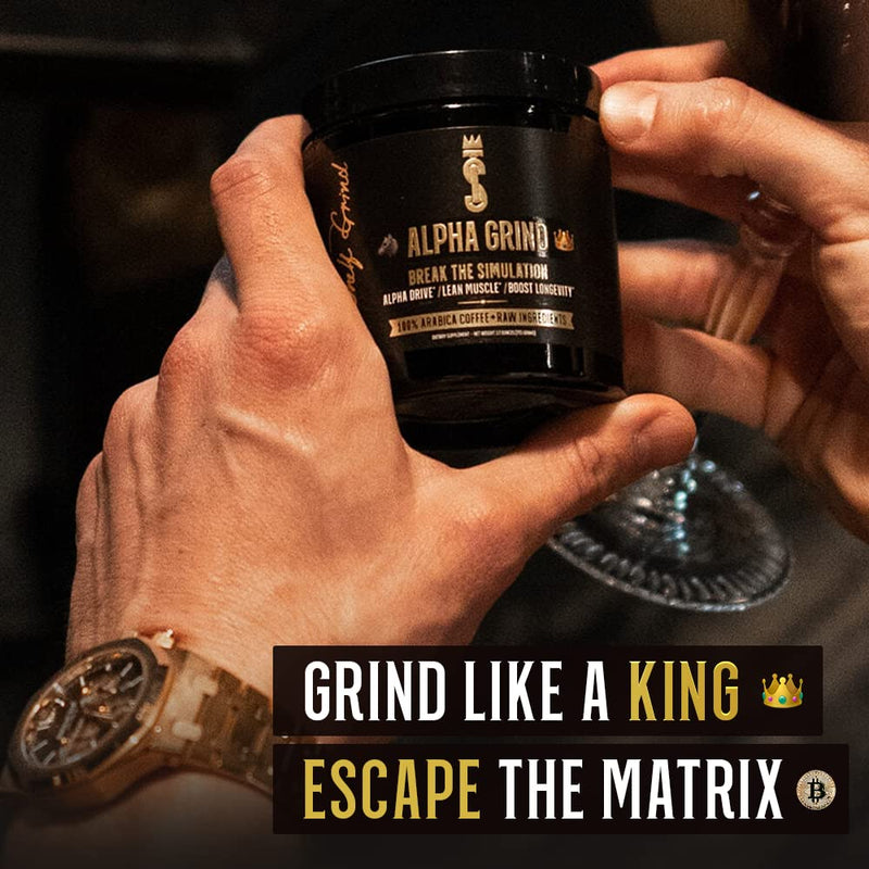 Alpha Grind – Instant Maca Coffee for Men + Natural Energy + Brain Nootropic for Ageless Clarity, Focus | Lean Muscle Building Growth & Size, 30SV - BeesActive Australia