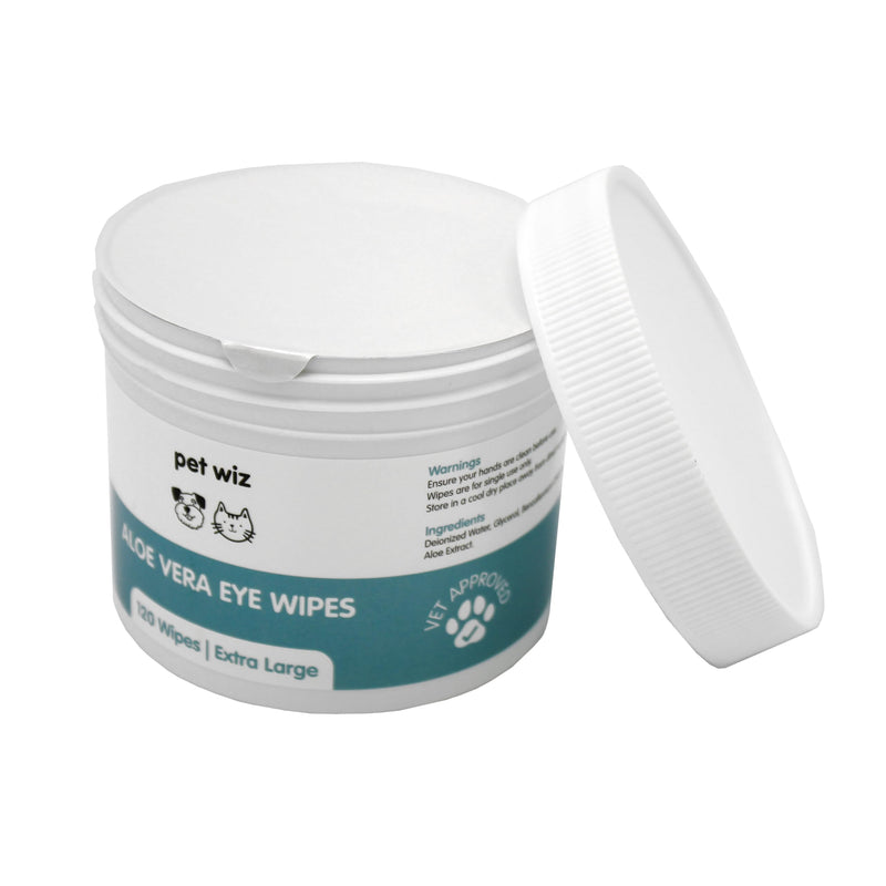 pet wiz Vet Approved | 240 Extra Large Natural Eye Wipes | Gentle & Soothing 2 Tubs (240 Wipes)