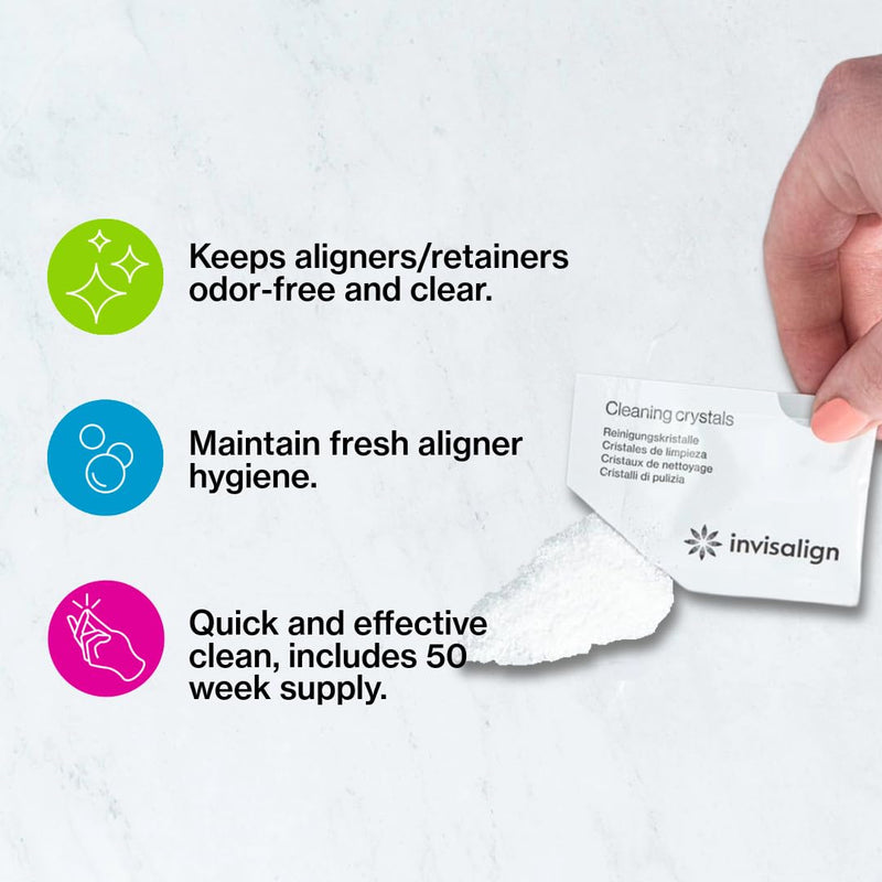 INVISALIGN Cleaning Crystals | Aligner and Retainer Cleaner | 50 Packets 50 Count (Pack of 1)