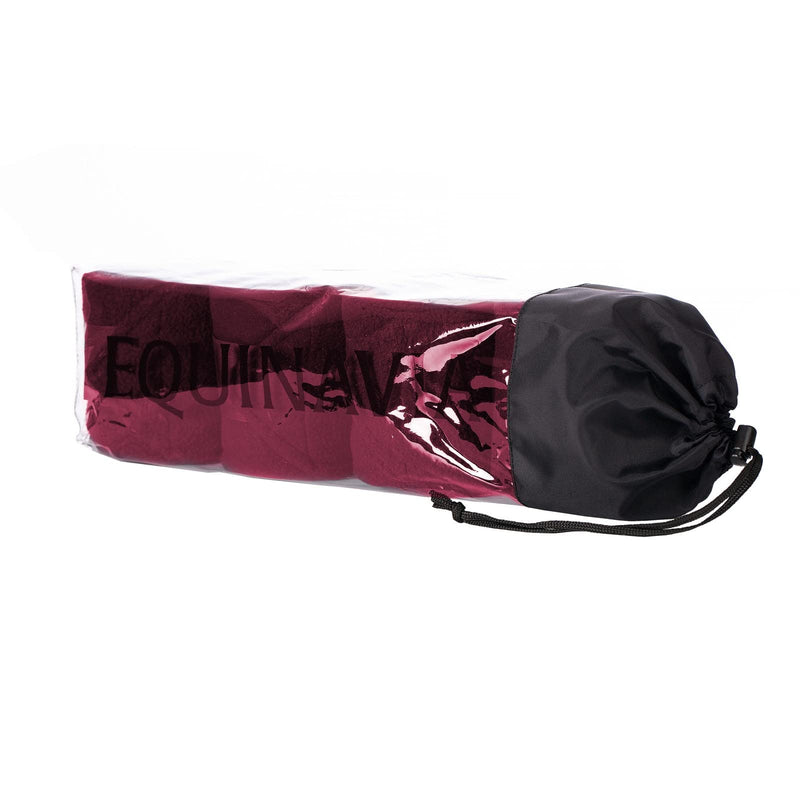 Equinavia Luna 9' Fleece Polo Wraps, Set of 4 Horse Leg Bandages | Storage Bag Included - Wine Red - One Size - BeesActive Australia