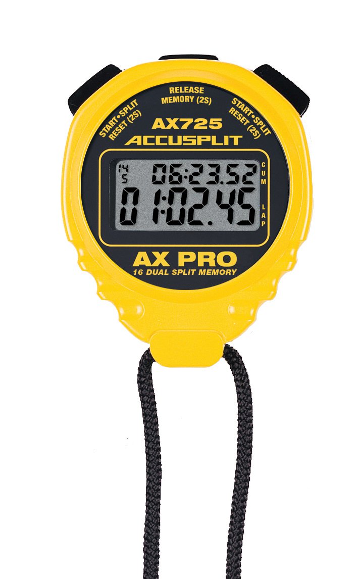 ACCUSPLIT AX725 PRO MEMORY (16) Dual Line Stopwatch (Yellow) - BeesActive Australia
