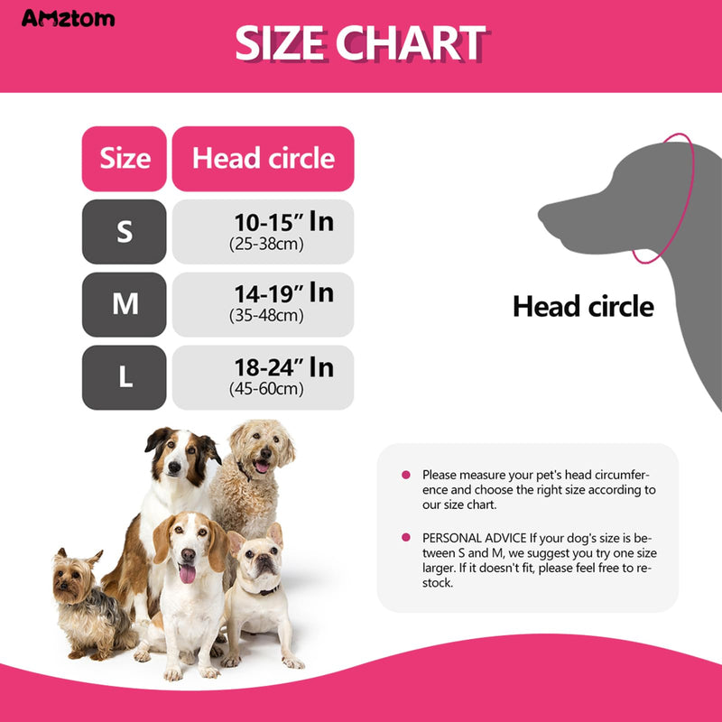 Dog Calming Hood for Grooming & Bathing,Soft Dog Ear Cover for Blow Drying & Bath Time,Stretchy Dog Ear Wrap for Anxiety Relief During Thunderstorms,Fireworks & Travel,Pink,S Pink S(Head Circle:10-14)