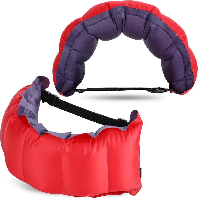Lewtemi 2 Pcs Inflatable Swim Belts Pool Flotation Belt Portable Waist Floatation Belt Adjustable Float Swimming Training Aid Waist Belts with Buckle Rope for Adult Beginner(Red and Blue) - BeesActive Australia