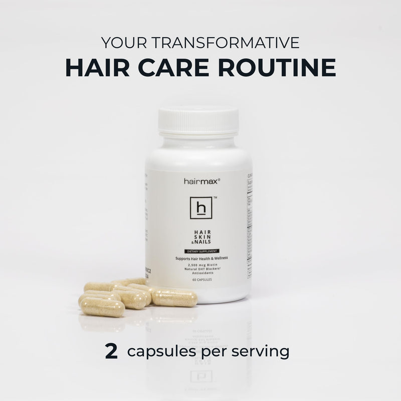 Hairmax Hair, Skin & Nails Dietary Supplement, 2500mcg Biotin, 2-Pack | Hair Loss & Hair Regrowth Treatment with DHT Blocker, MSM & Antioxidants Pack of 2